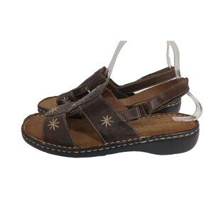 Natural Soul By Naturalizer Womens Chavaro Sandal Size 8M Leather Comfort BOHO